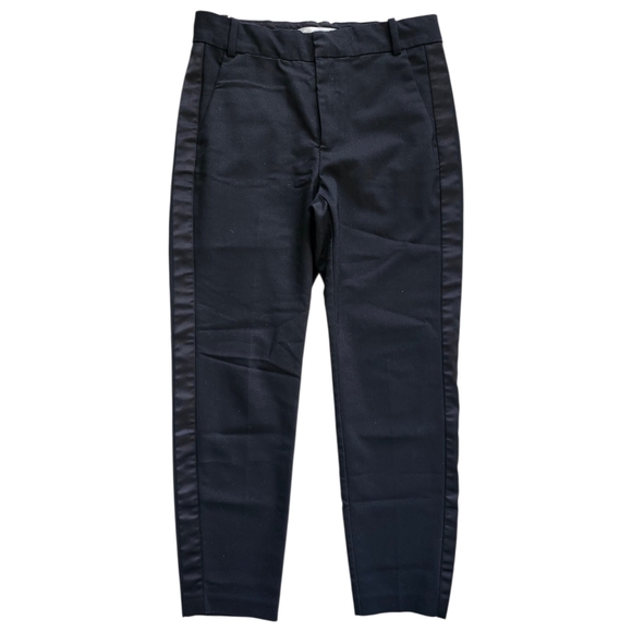 Inwear Black Satin Trim Straight Leg Trousers - Picture 4 of 5